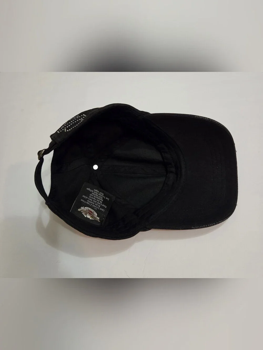 Harley-Davidson Cap Hat Womens One Size Black Rhinestone Skull